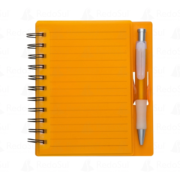 Bloco de Anotação com Caneta Personalizado 16,1 x 14,8 cm