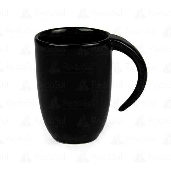 Caneca em cerâmica preta com 350 ml