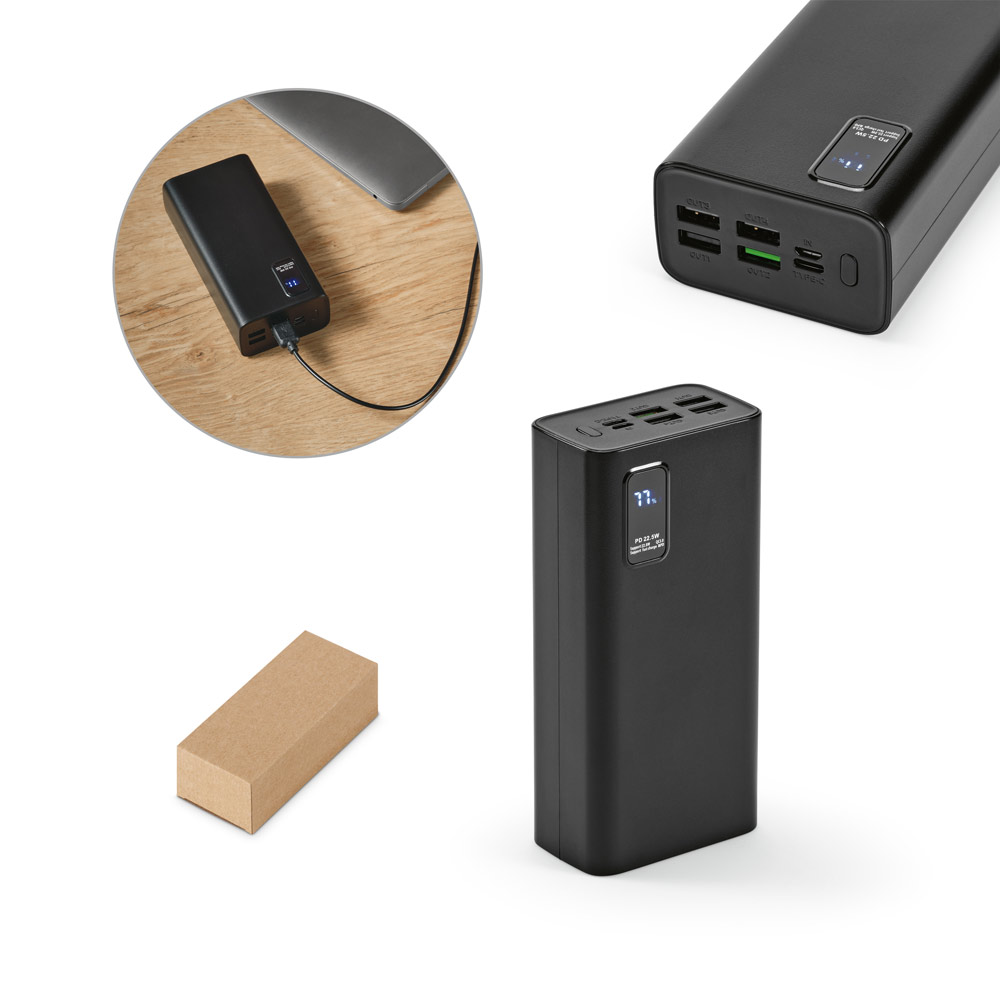RD 97170-Bateria portátil personalizado em ABS reciclado e bateria em lítio 30'000 mAh