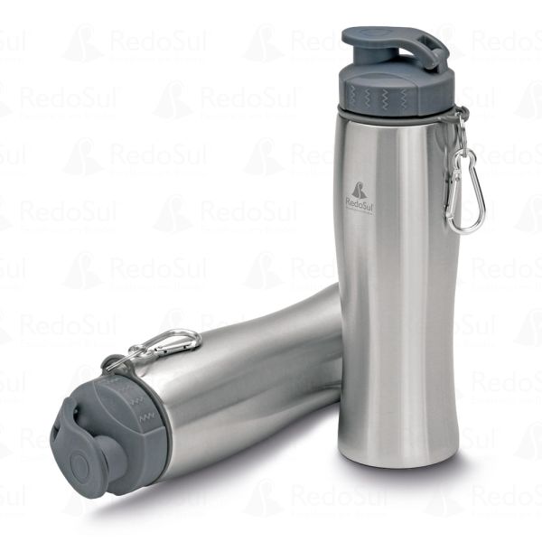 RD 8110132-Garrafa de Aço Inox 750 ml com Mosquetão Personalizada