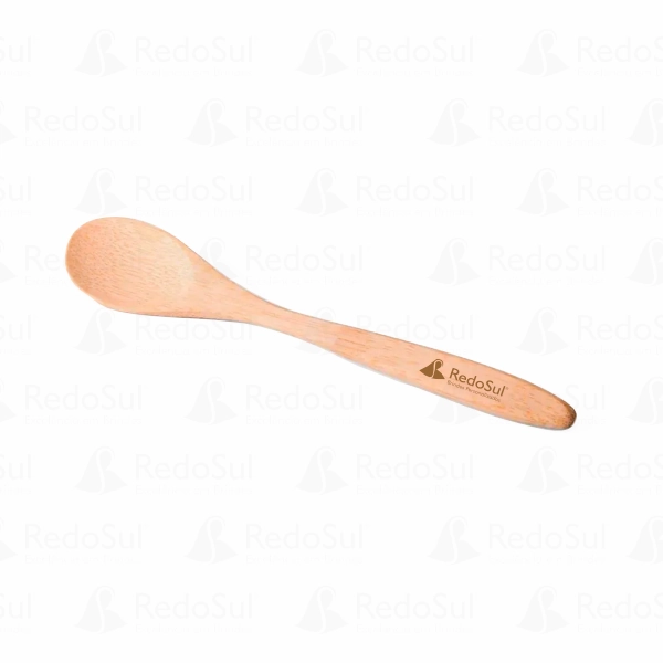 Colher em bambu personalizada no tamanho de 18 cm