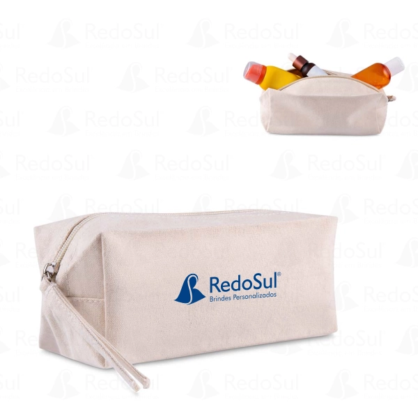 RD 833083-Necessaire em algodão reciclado 340g Personalizada RD 833083-Necessaire em algodão reciclado 340g Personalizada