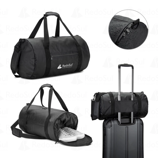 Bolsa esportiva personalizada em formato cilíndrico em poliéster reciclado 32 Litros