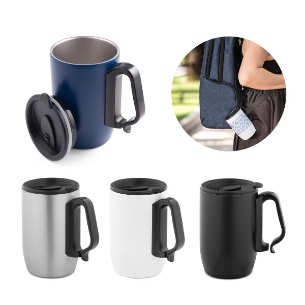 Caneca de viagem térmica personalizada 400 ml com parede dupla