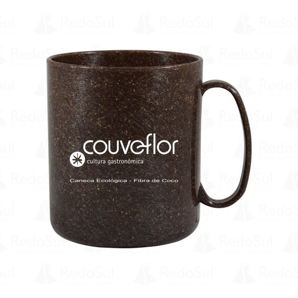 RD 8121588-Caneca Ecológica em Fibra de Coco redonda Personalizada 400 ml