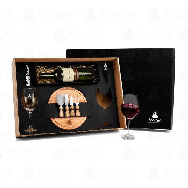 Kit Queijo e Vinho Personalizado