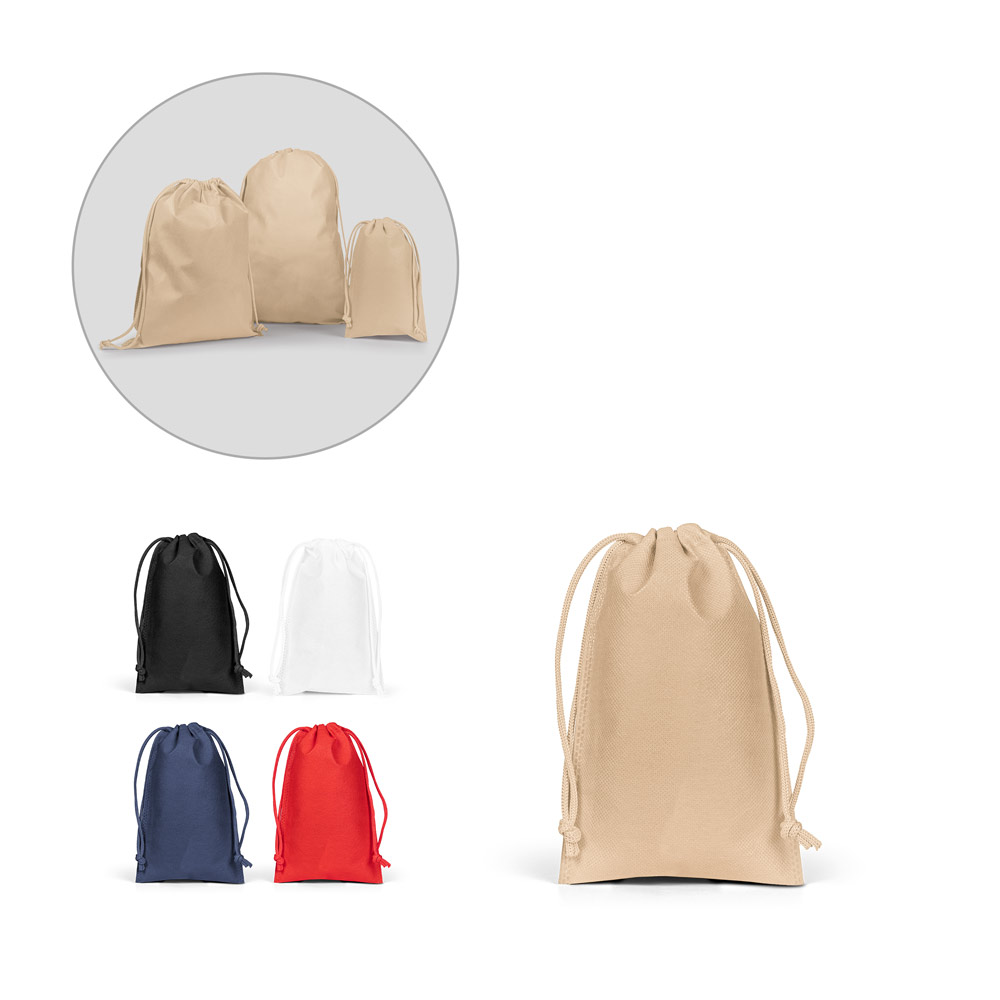 Sacochila pequena personalizada em non-woven (60 g/m²) termo-selada